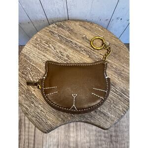 Vegan Leather Coin Bag Brown Cat Purse Bag Wallet Brown Wallet FAST SHIP NEW